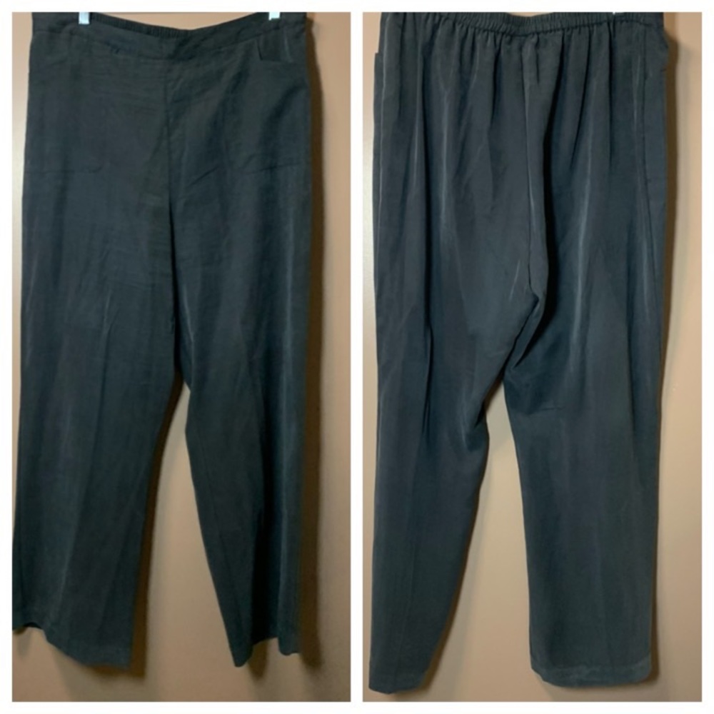 Soft Surroundings Navy Tencel Wide Leg Pants